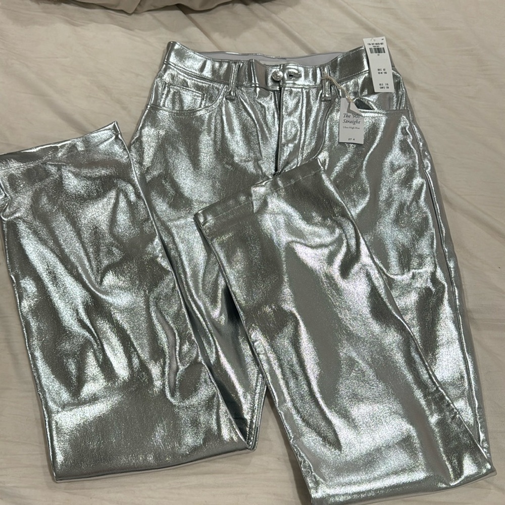 NWT Abercrombie Silver Leather Pants